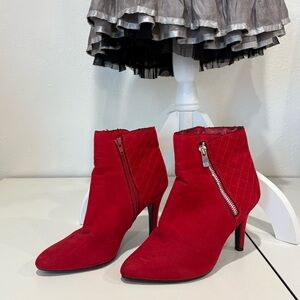 Red heeled booties
